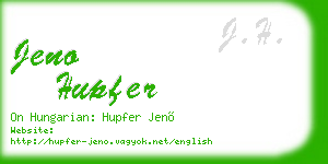 jeno hupfer business card